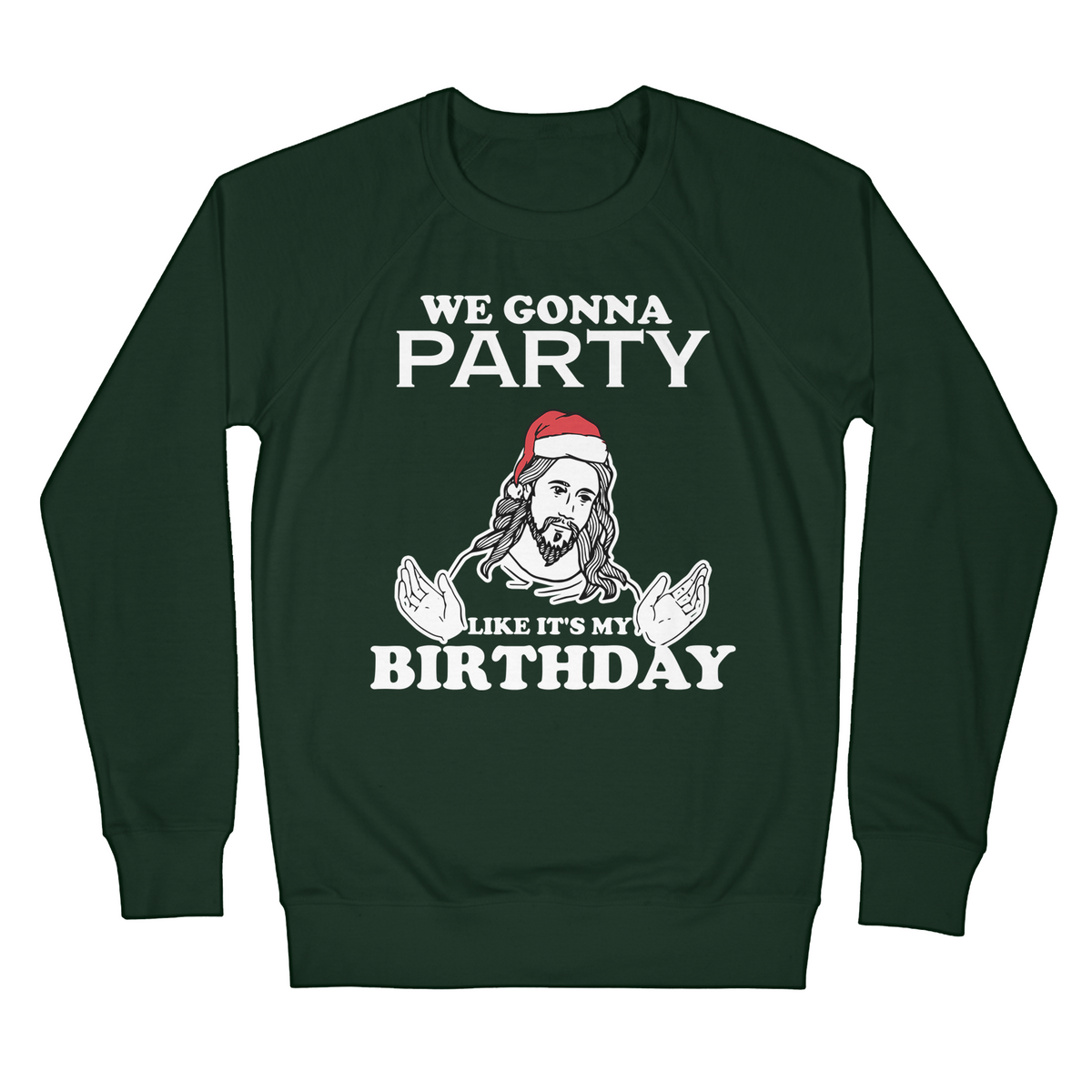 Party Like It s My Birthday Jesus Christmas Jumper by Bah Humbug